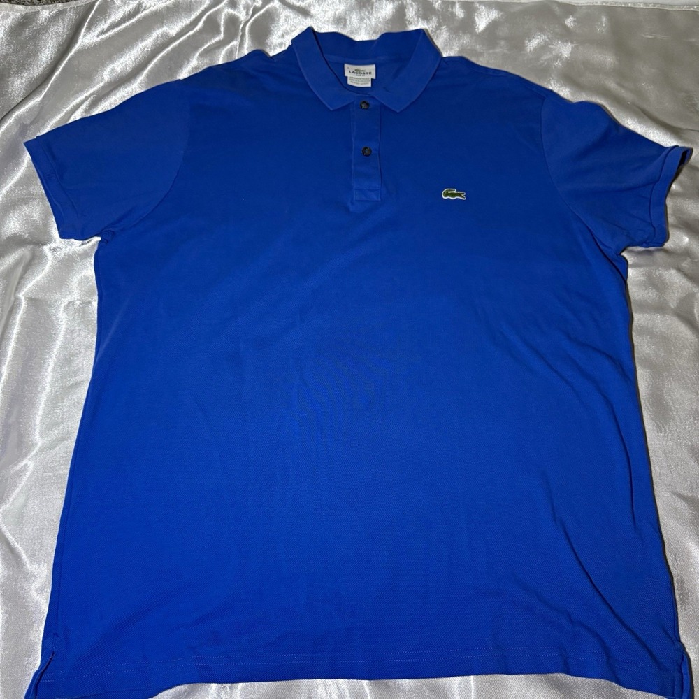 Lacoste Men's Slim Fit Polo Shirt Blue Solid Short Sleeve Big & Tall 4XL